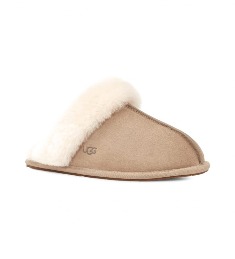 Pantufas de couro UGG W Scuffette II marrom