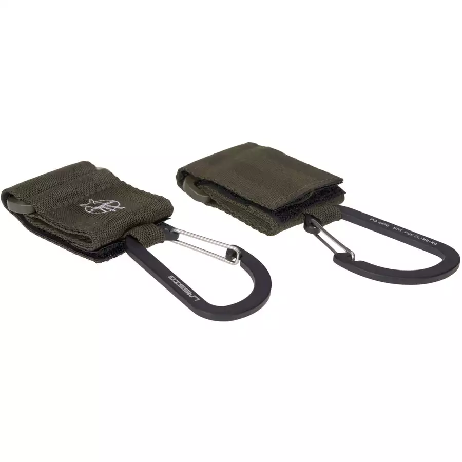 LÄSSIG Kinderwagenhaken 2er Set Karabiner olive
