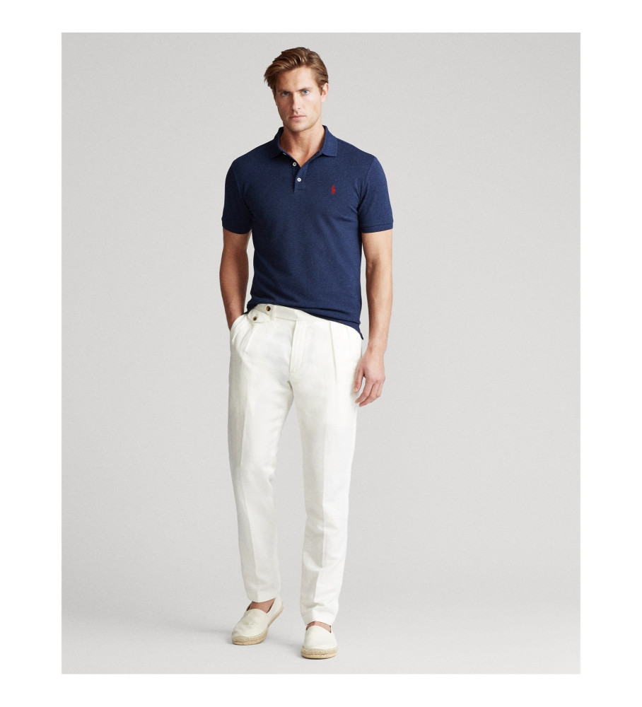 Polo Ralph Lauren Slim Fit Stretch Piqué em Azul Marinho