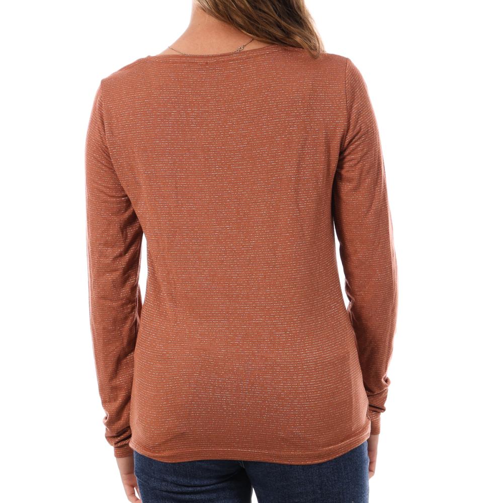 Pieces T-shirt Marron à rayures Femme Pieces Tamara