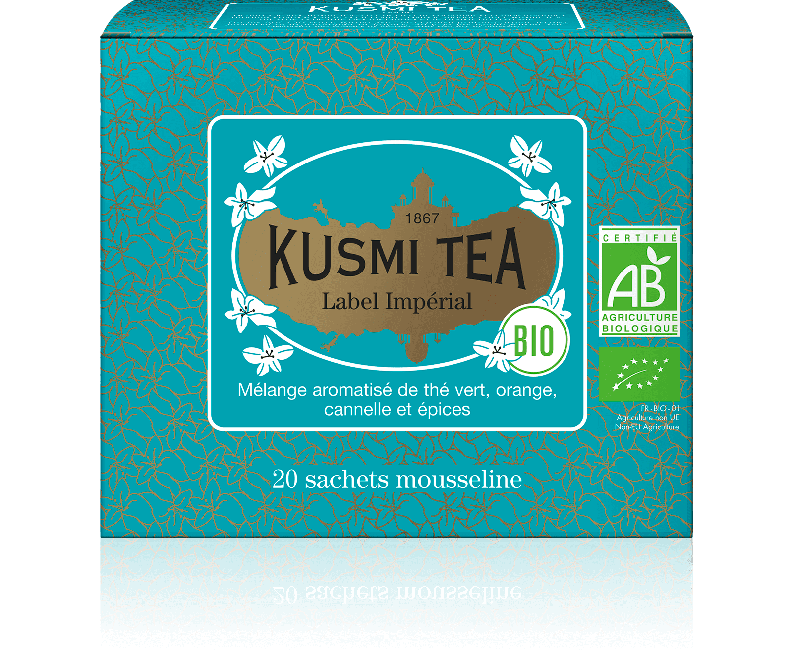 Label Imperial-Thé vert bio, épices, cannelle 20 sachets