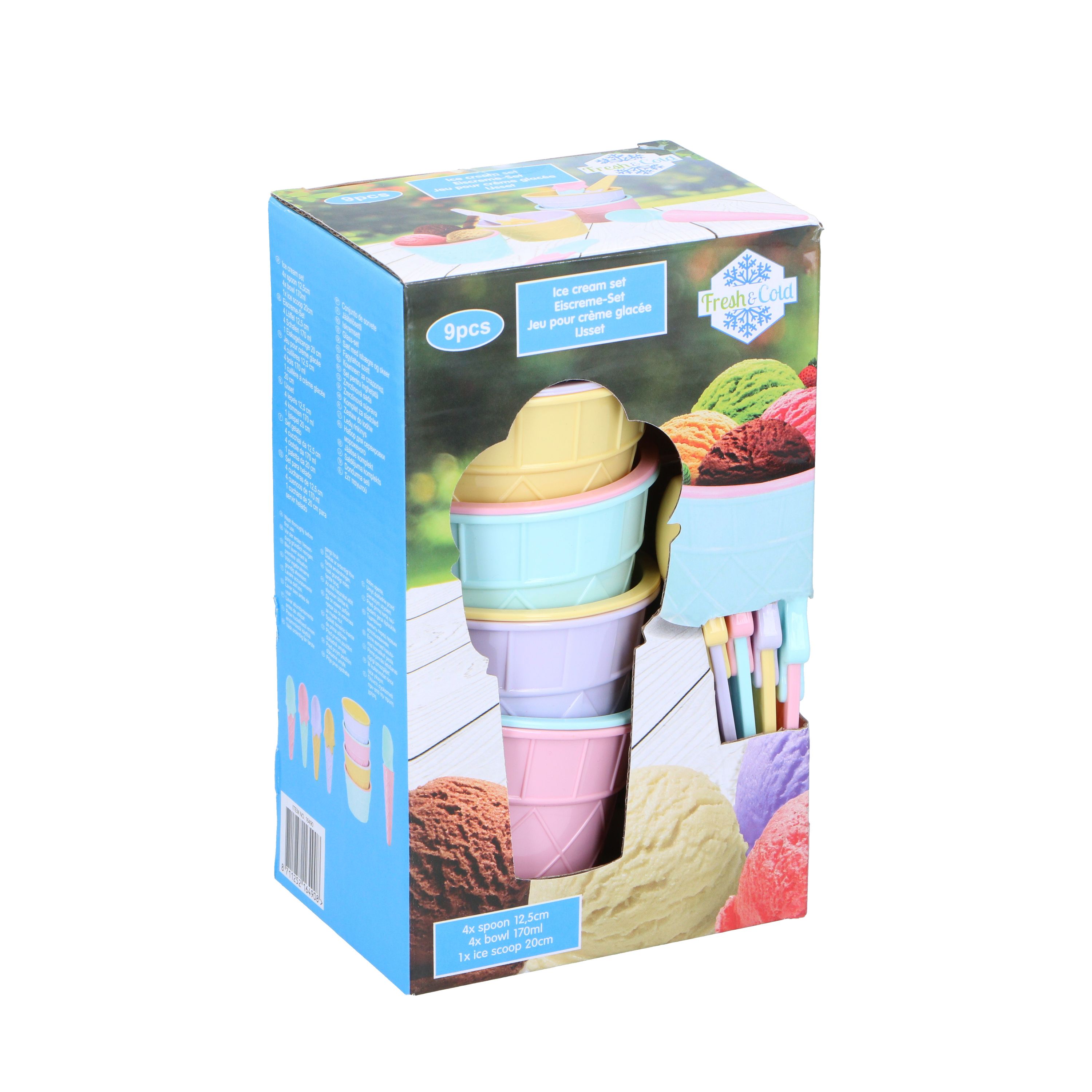 Geschirr für Glacé Set 9-teilig