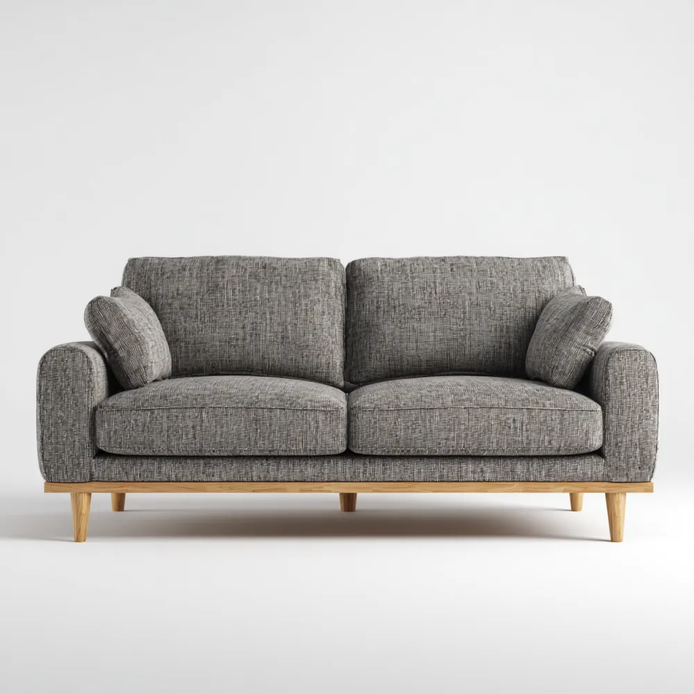 2-Sitzer-Sofa Stoffpolsterung Holzbasis 180x90x85 cm – Dunkelgrau – Sk