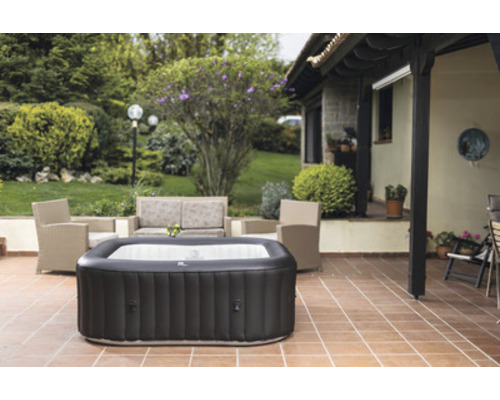 Opblaasbare hottub M Spa VITO Plug & Play met filtersysteem, desinfectietechnologie, hottub-blower, automatische uitschakel-/stand-byfunctie en timerfunctie, antraciet
