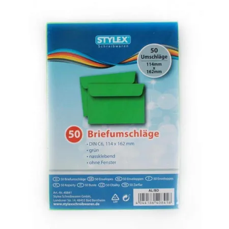 Stylex Briefumschläge, DIN C6, grün, 50 Stück