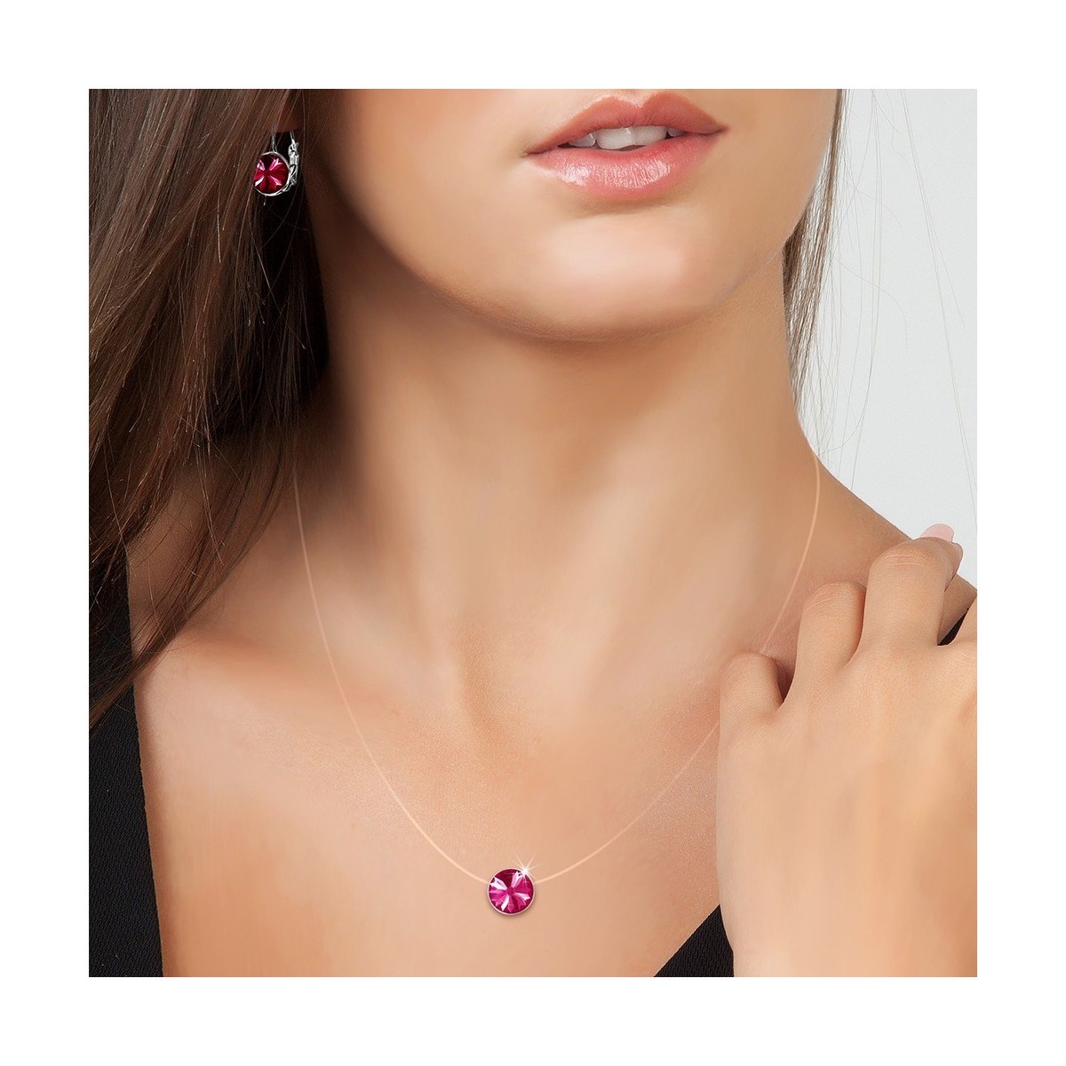 Parure collier et boucles d'oreilles SC Crystal ornée de Cristaux scintillants