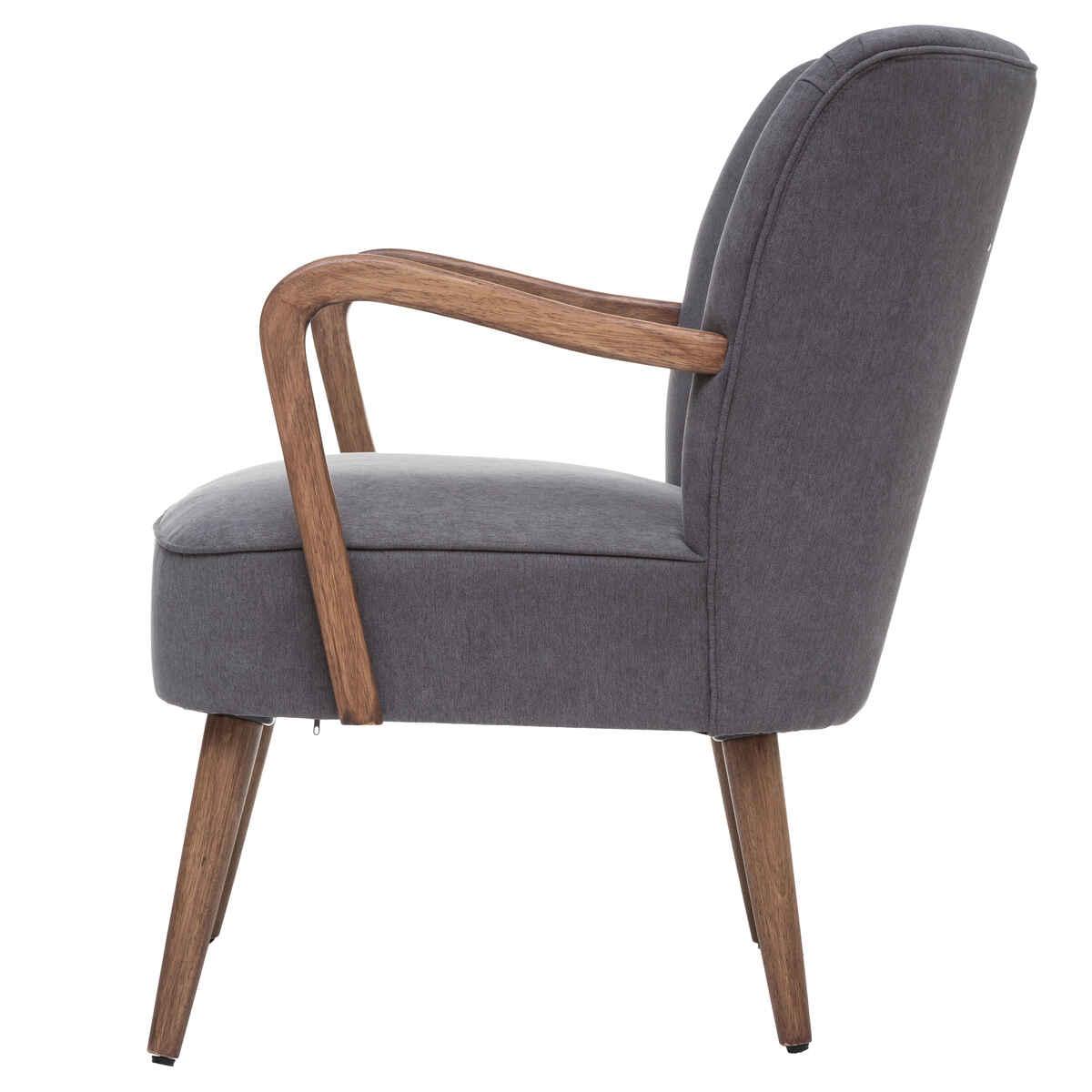 FAUTEUIL GRIS ACCOUDOIR BOUCLE CHIARA