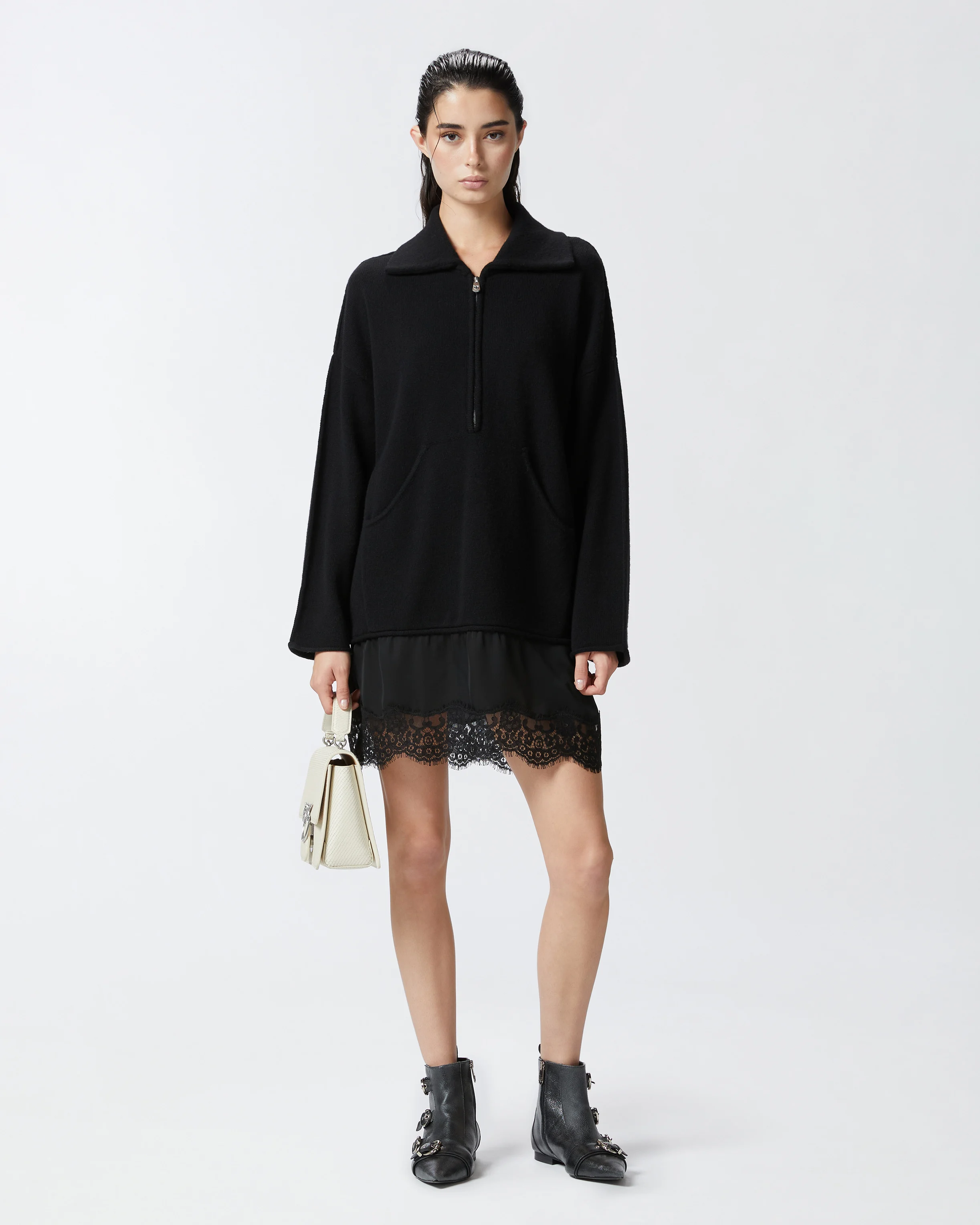 Robe avec empiècement | Noir