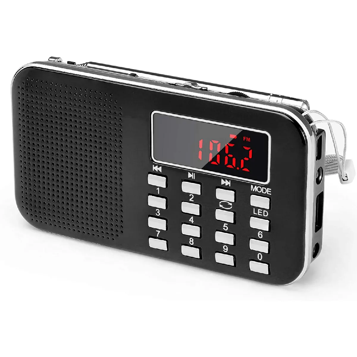 Prunus Radio portable rechargeable - Noir Gris