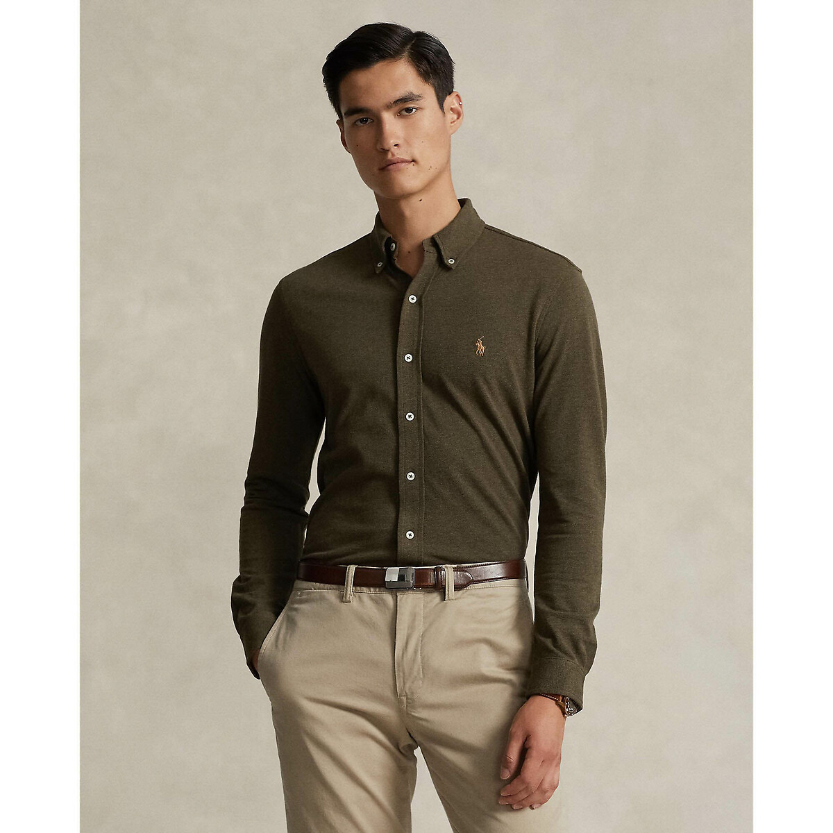 POLO RALPH LAUREN<br>Camisa de algodão piqué ultraleve