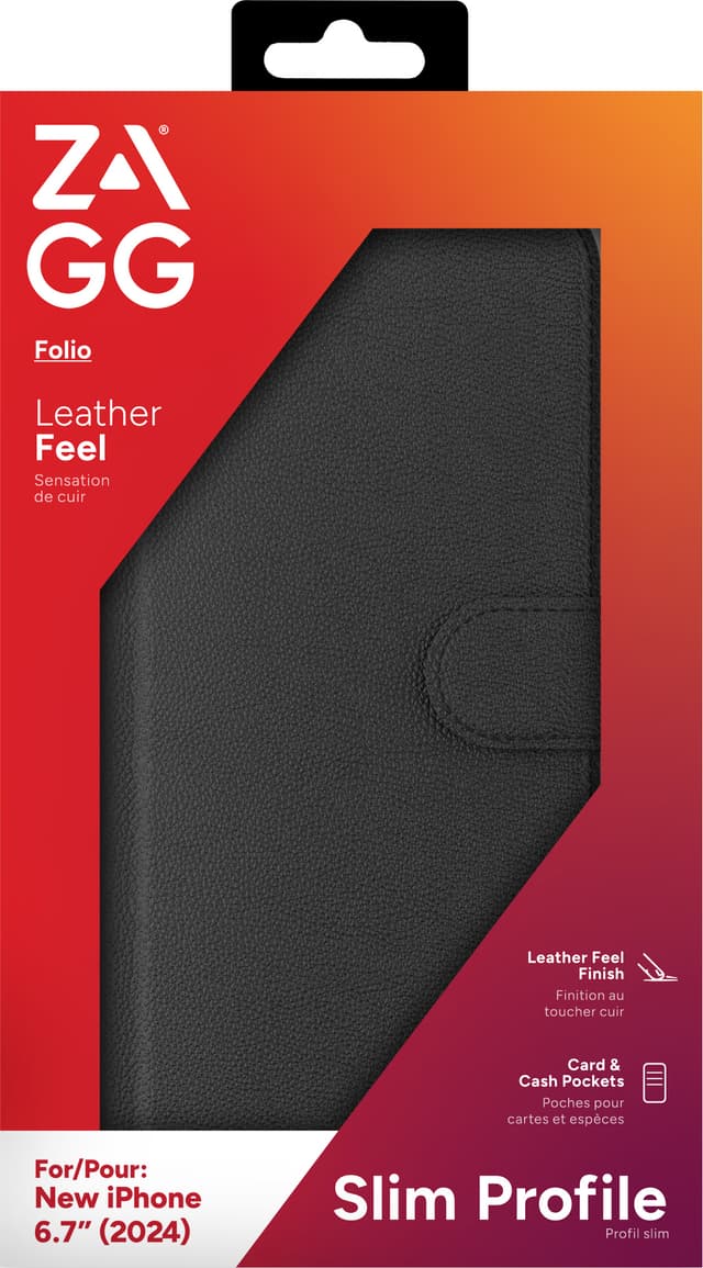ZAGG folio etui til iPhone 16 Plus (sort)