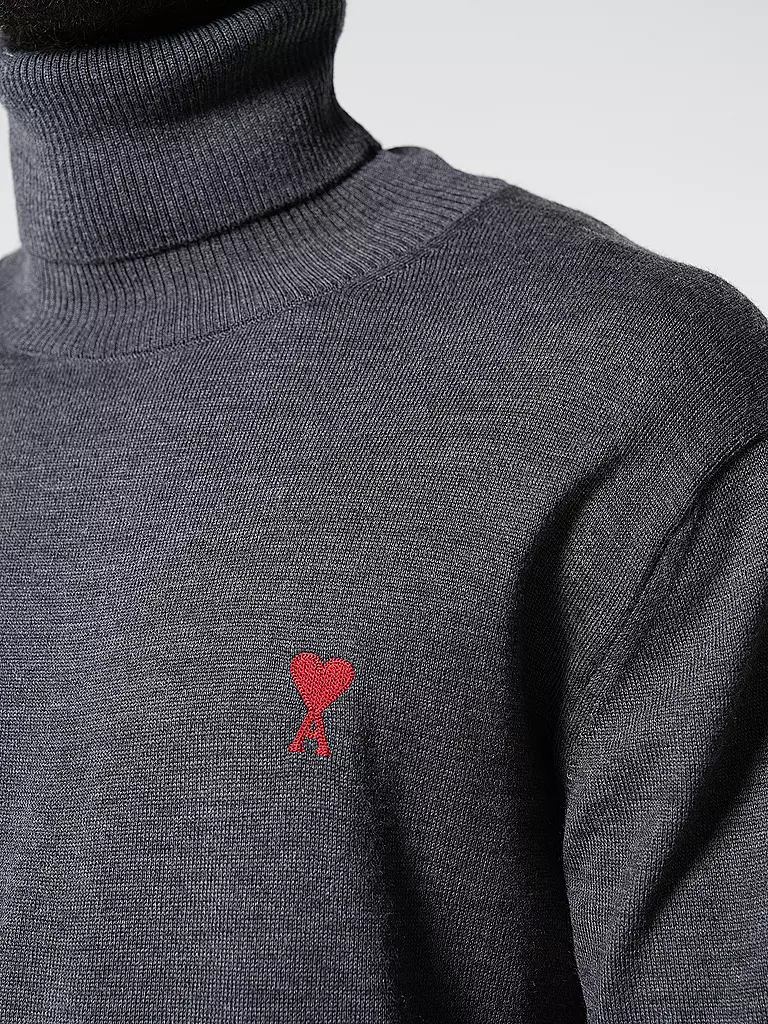 AMI PARIS Rollkragenpullover grau
