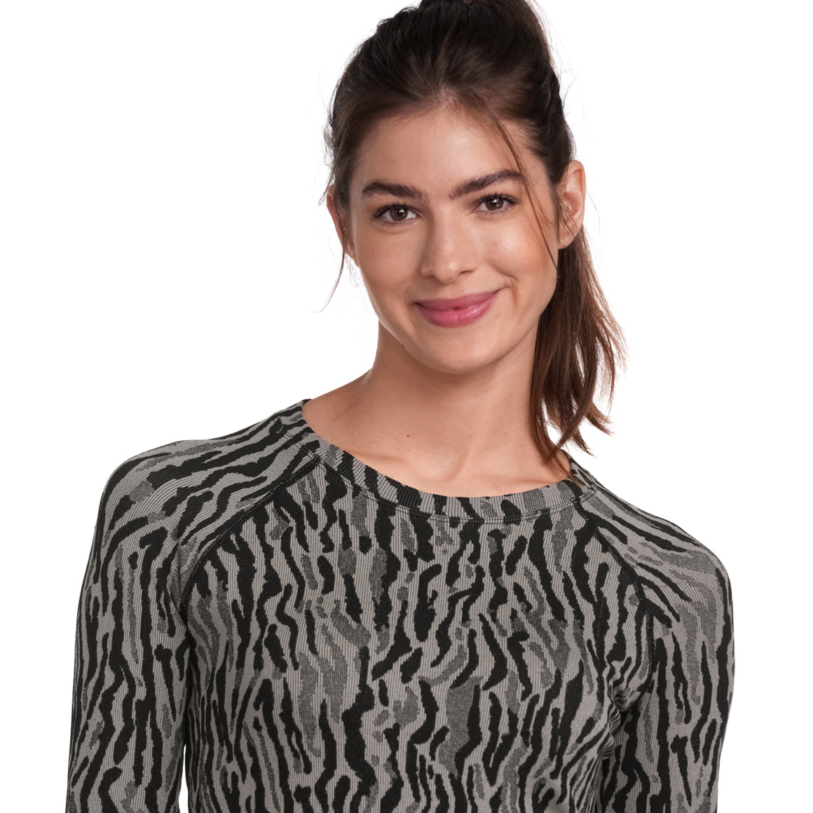 Gina Sports Damen Sport-Shirt im Animal-Look grau