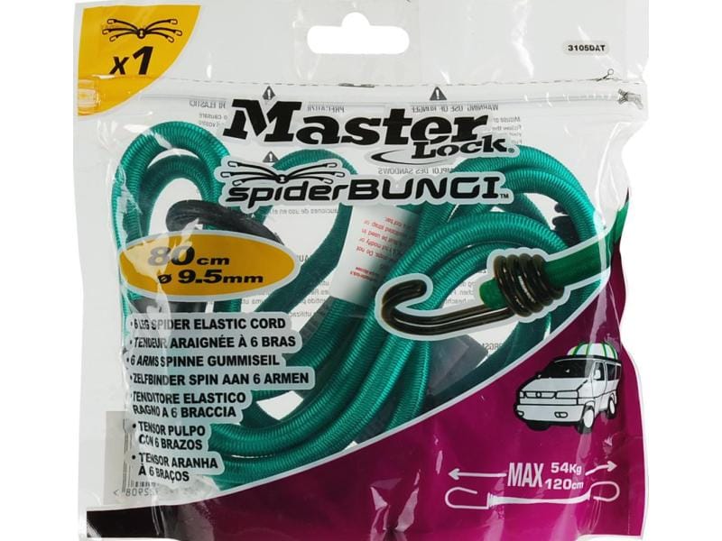 Masterlock Gummi-Spannseilspinne Zur Ladungssicherung auf Töffs und Velos