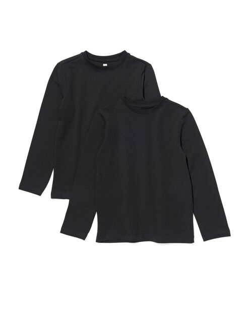 2 t-shirts basics enfant coton stretch noir