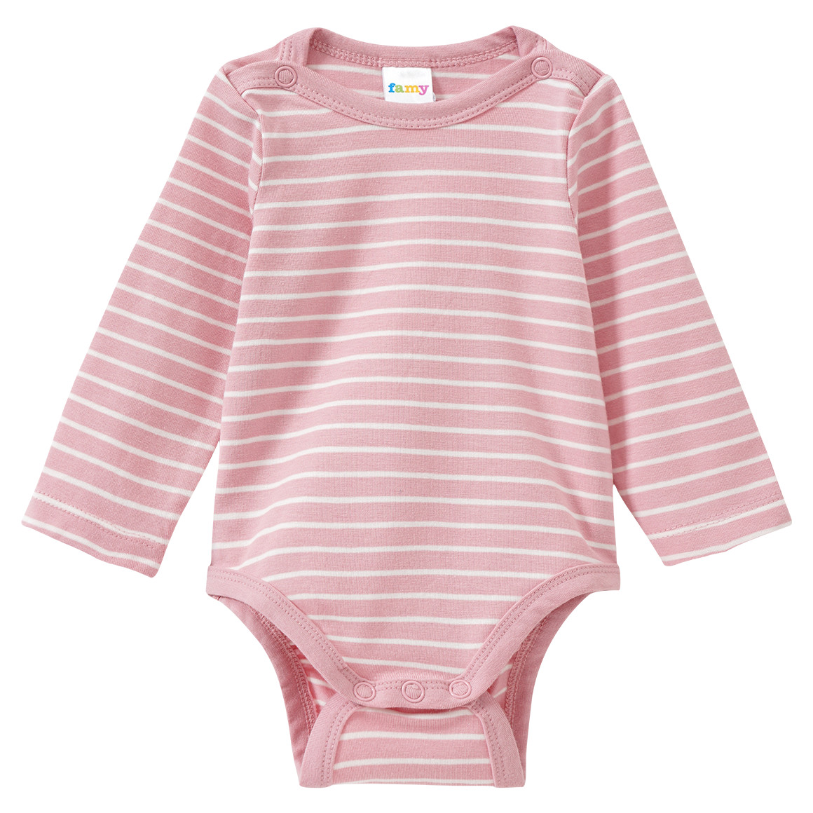 Famy 5 Baby Bodys in verschiedenen Dessins rosa / dunkelblau / weiss