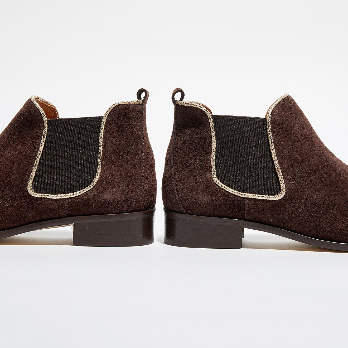Anaki Chelsea Boots en Velours de Cuir chocolat
