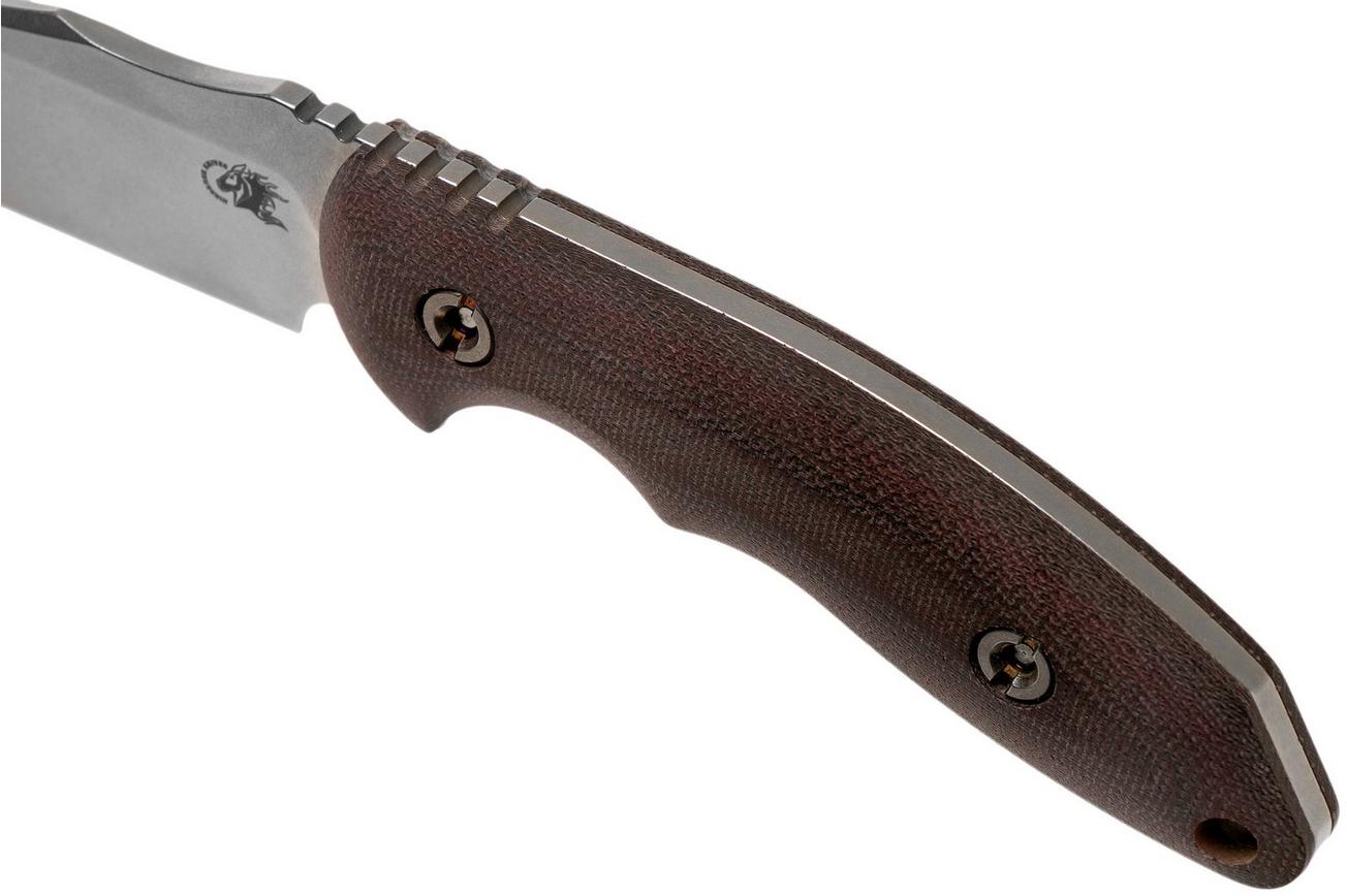Rick Hinderer The Emmett, CPM 20CV, Burgundy Micarta jachtmes
