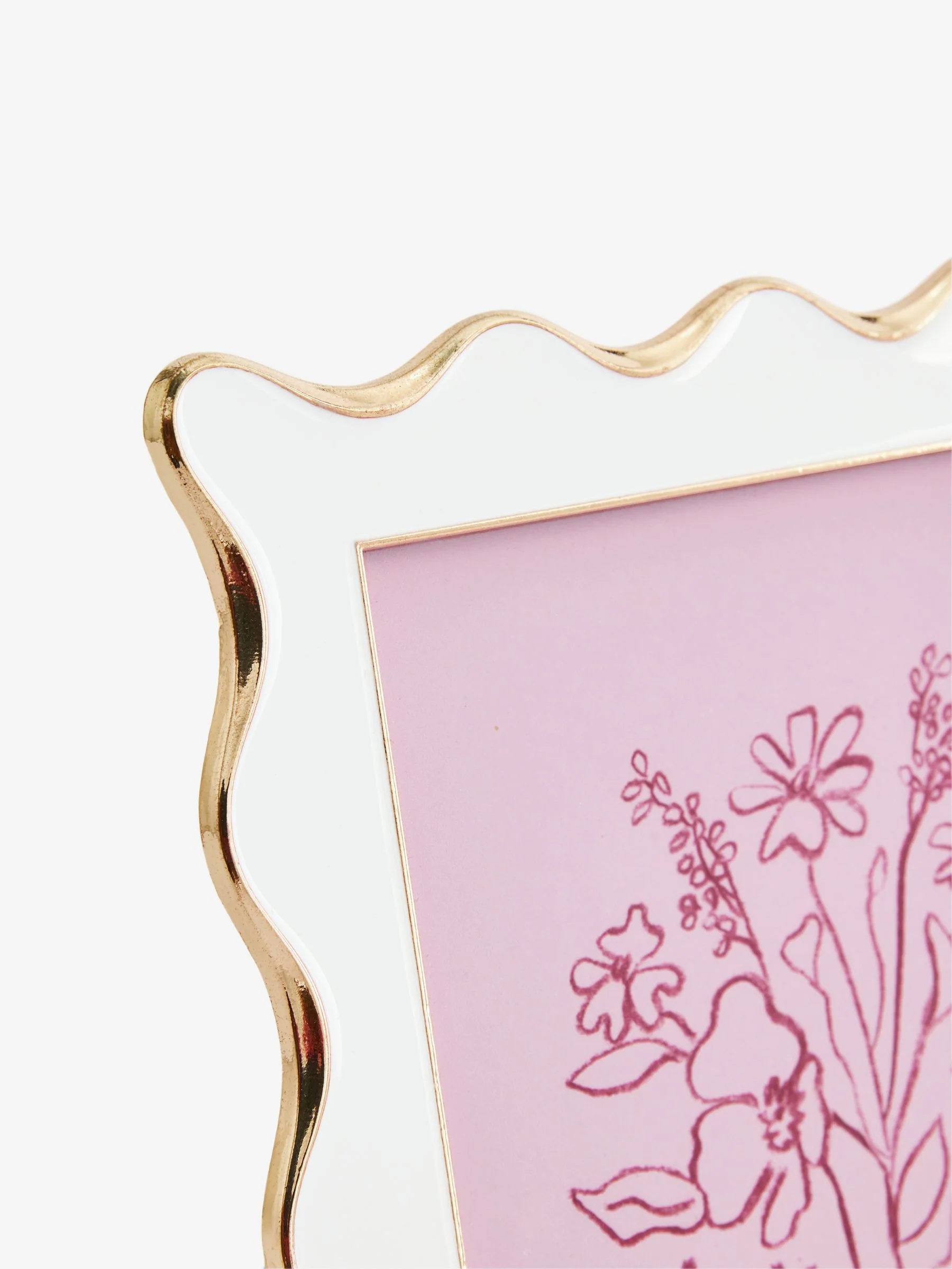 Wavy Gold Metal and Enamel Photo Frame