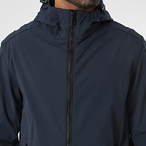 Veste Zippée Capuche Bleu Marine