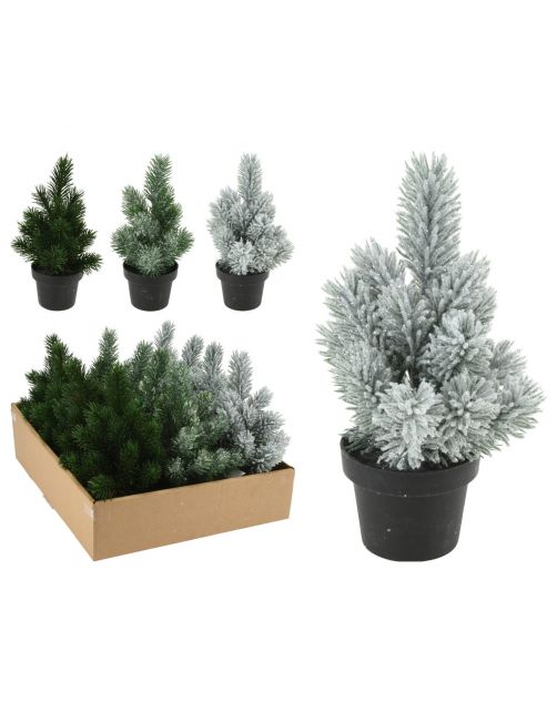 Homestyle Denneboompje In Pot - Kerstversiering - 13x13x22 cm Assorti Assorti