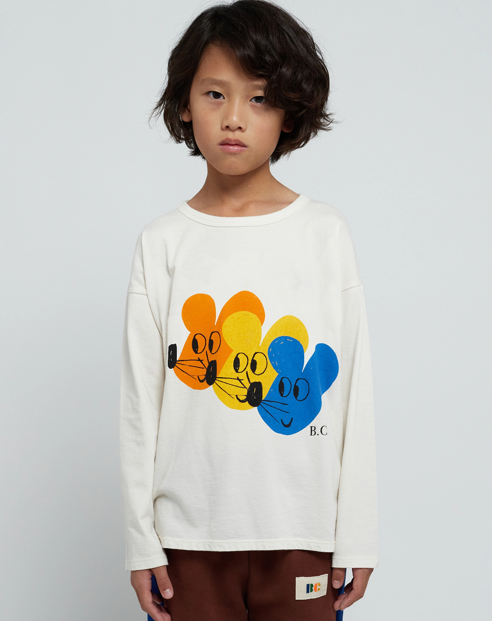 Langarmshirt MULTICOLOR MOUSE in weiß