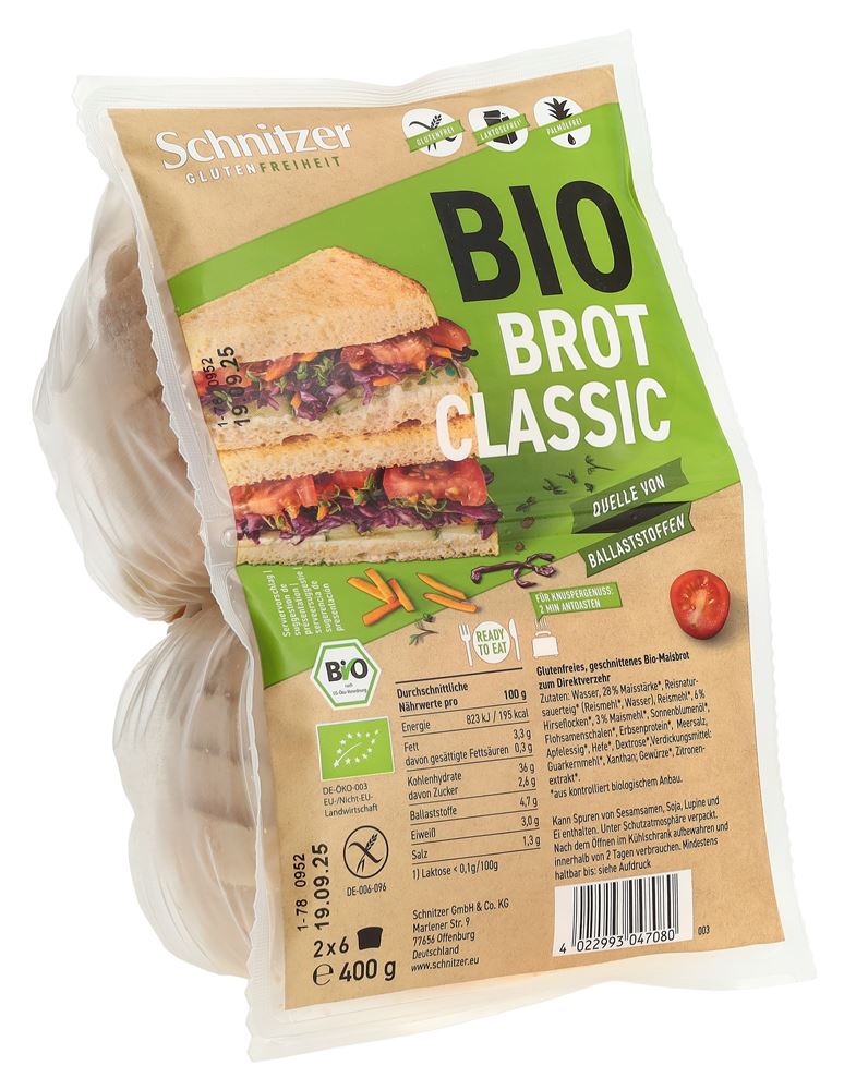 Schnitzer Bio Toastbrot Classic hell Btl 400 g