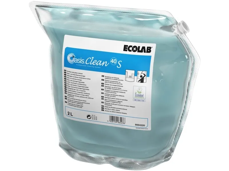 Glasrens/Universalrengøring Oasis 40 S med Parfume 2 ltr Blå,2 ps x 2 ltr/krt