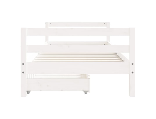 VIDAXL - Lit enfant Cadre de lit d'enfants tiroirs blanc 90x190 cm bois pin mass...