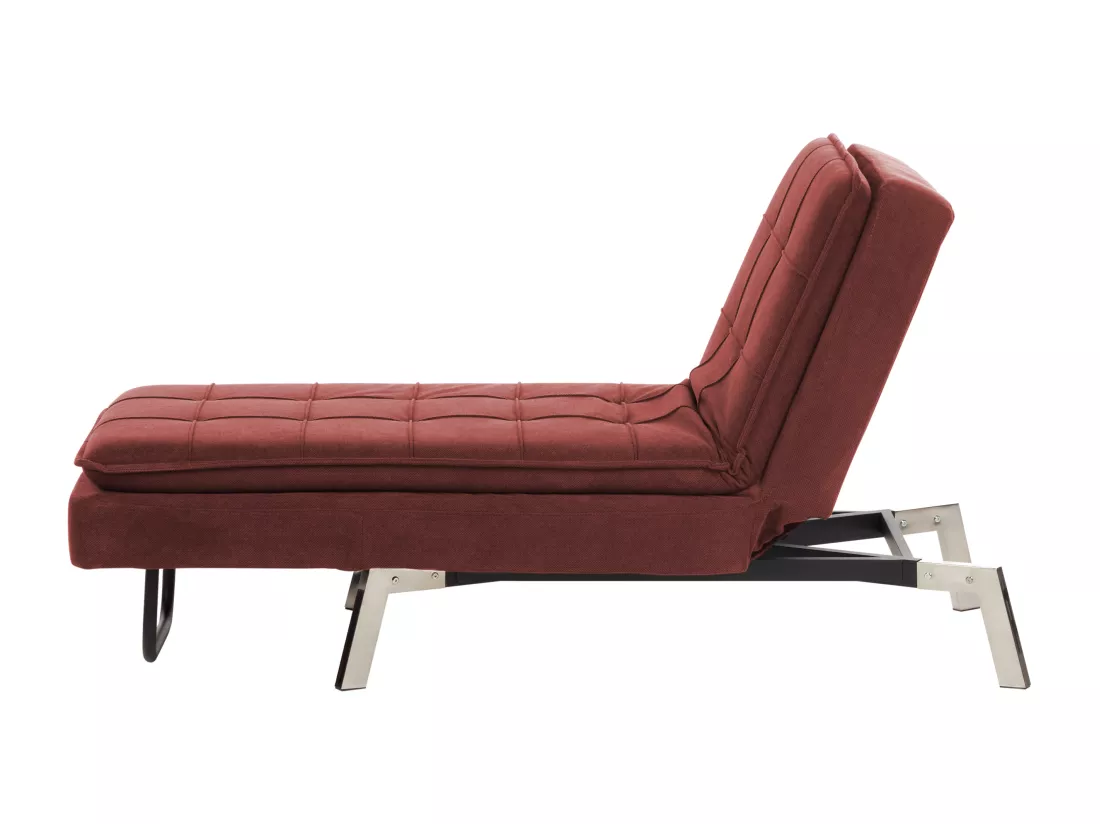 Chaise longue en tissu rouge LOIRET