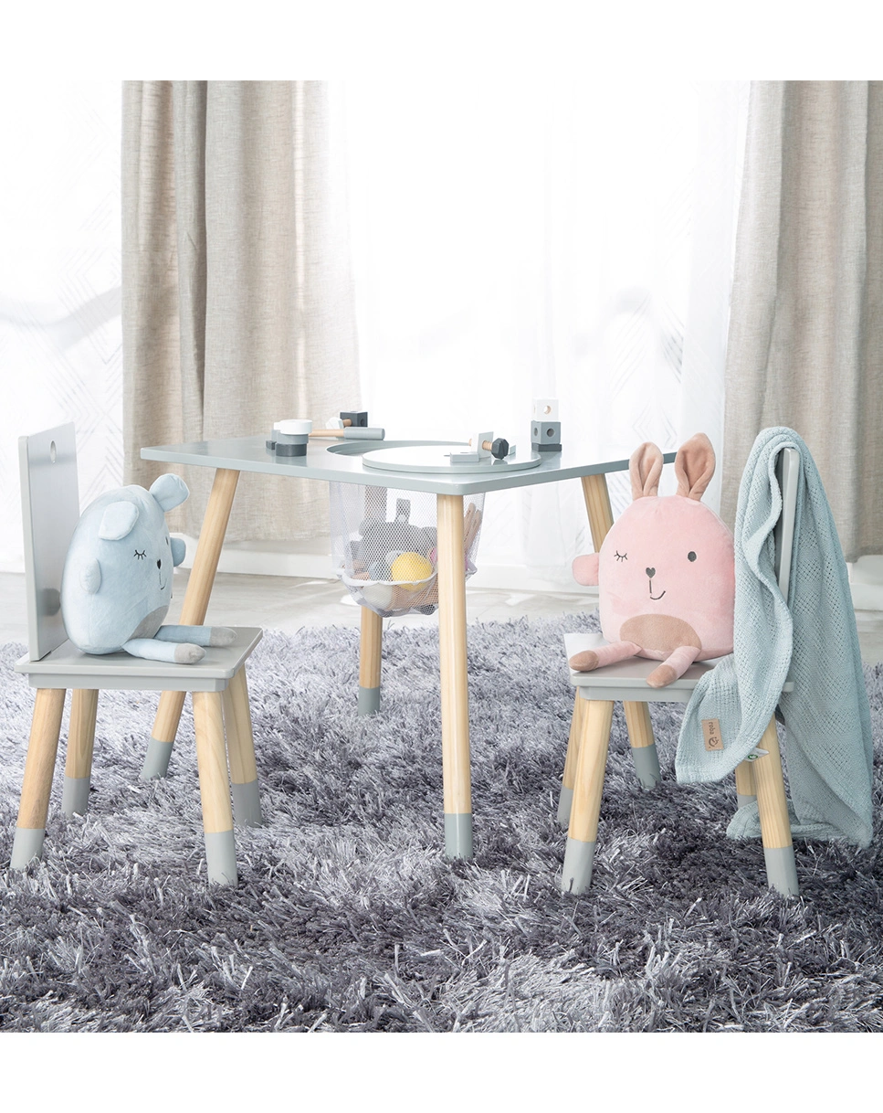 Kindersitzgruppe Holz (Farbe: grau)