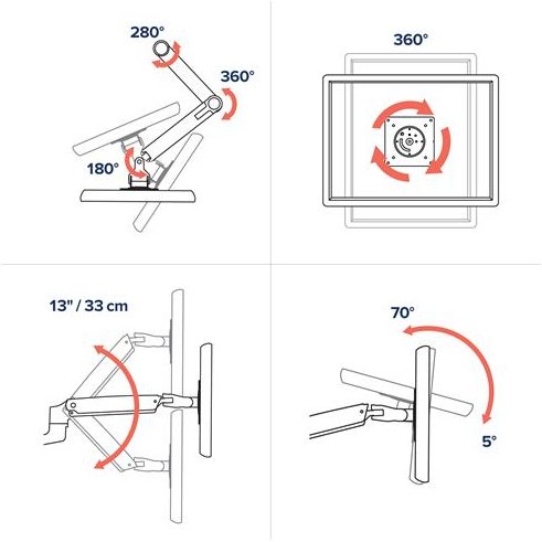 Ergotron LX Series 45-245-026 support d'écran plat pour bureau 68,6 cm (27