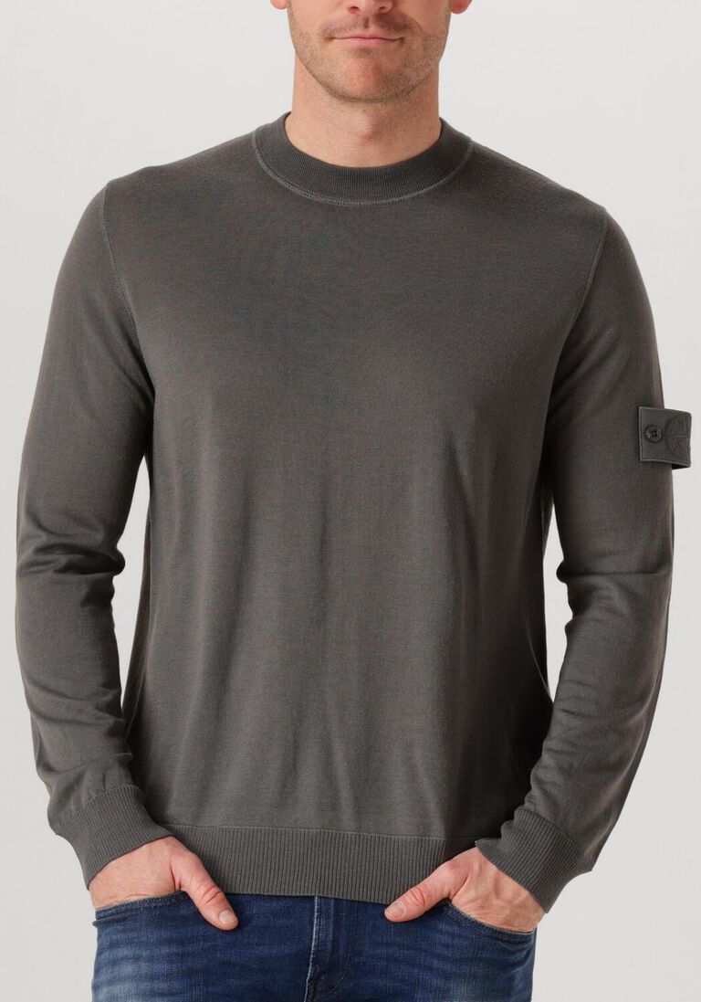 donkergrijze stone island trui crew neck