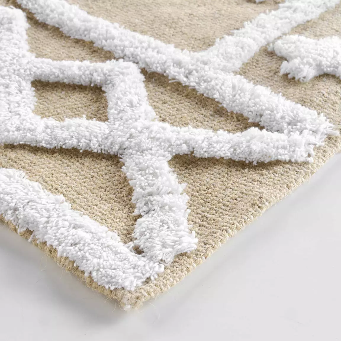 Tapis de salon jute et coton (120 x 170 cm) Medine Beige