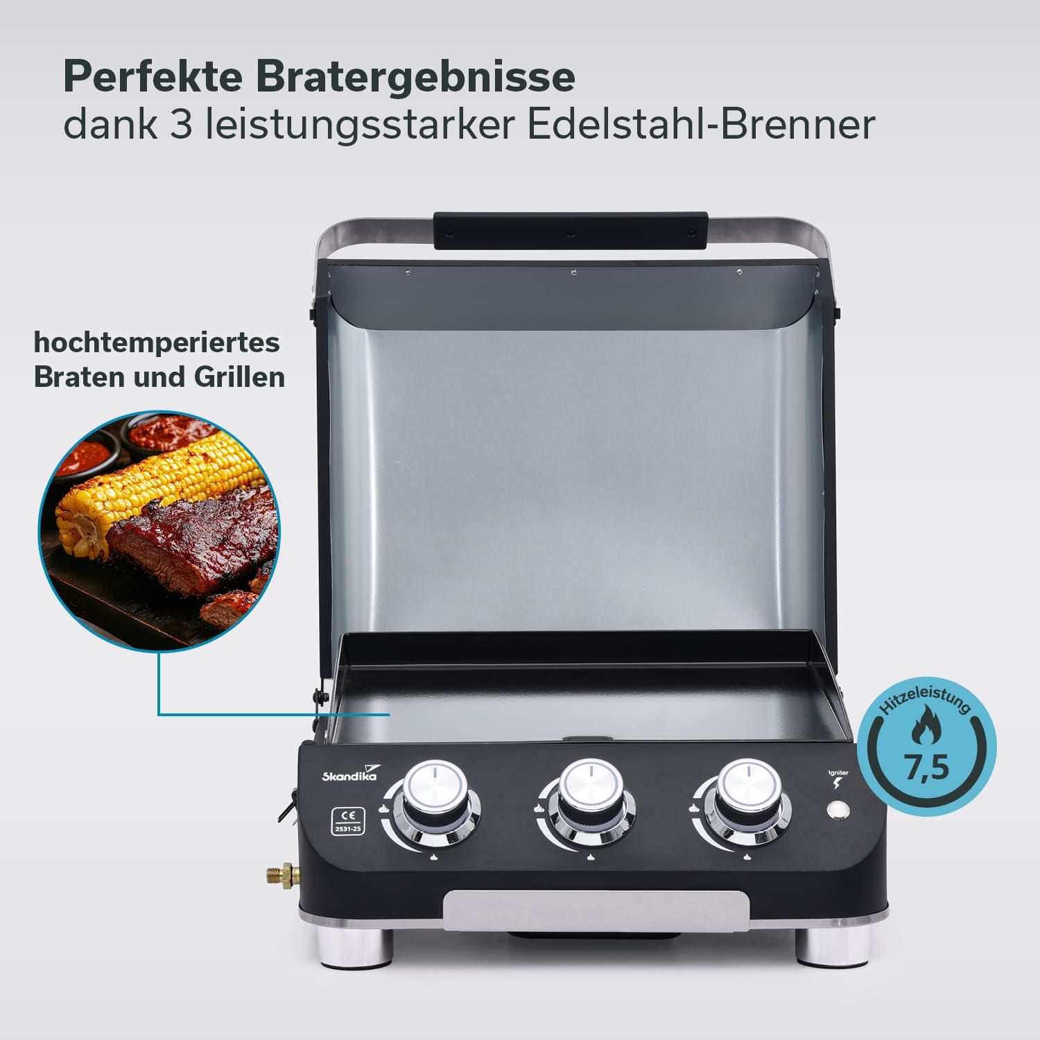 Skandika Palo Gas plancha met deksel