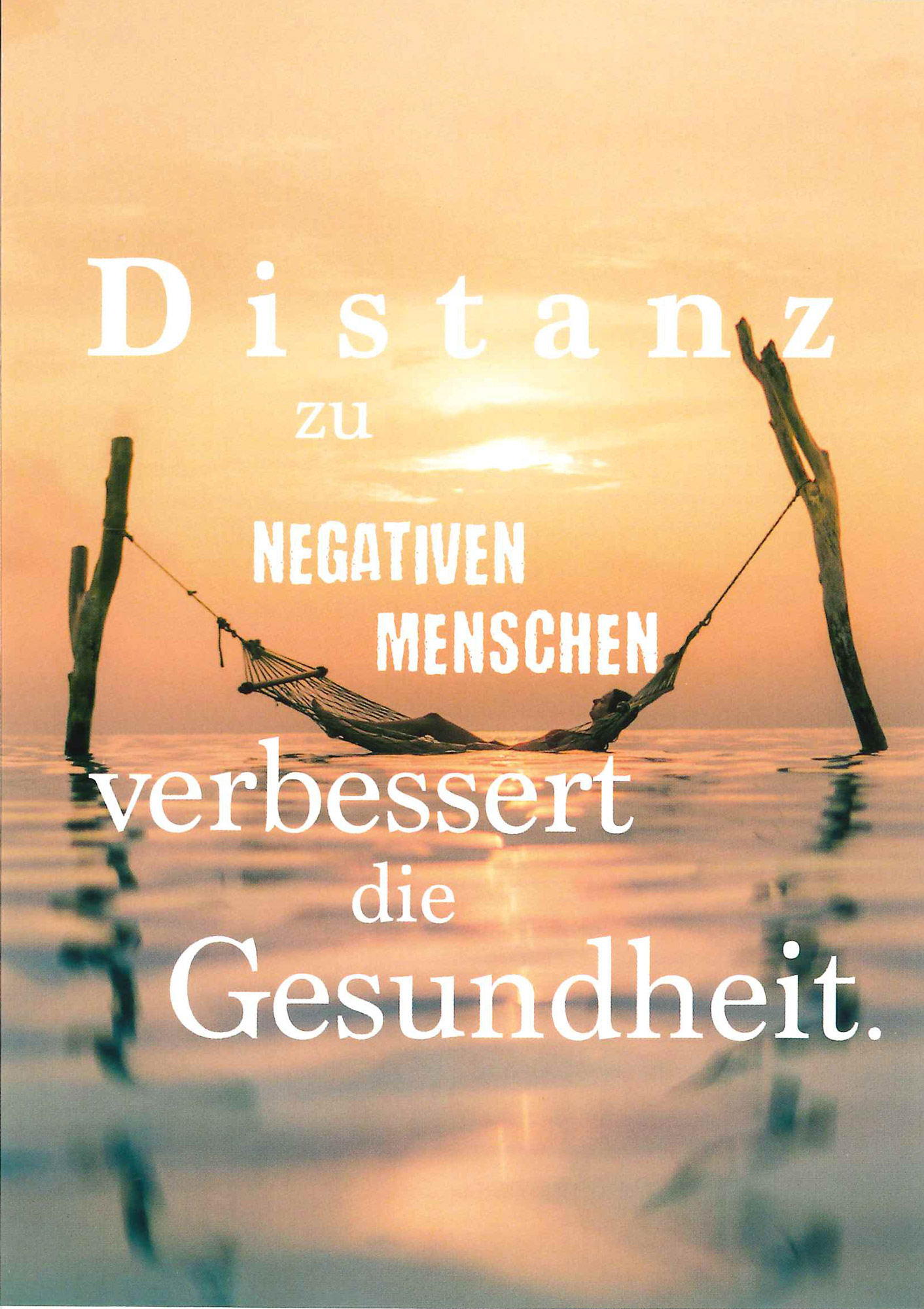Postkarte 'Distanz zu negativen Menschen' günstig bestellen