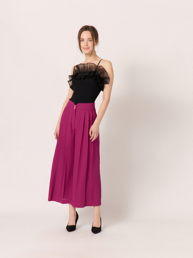 Pantalon évasé cropped