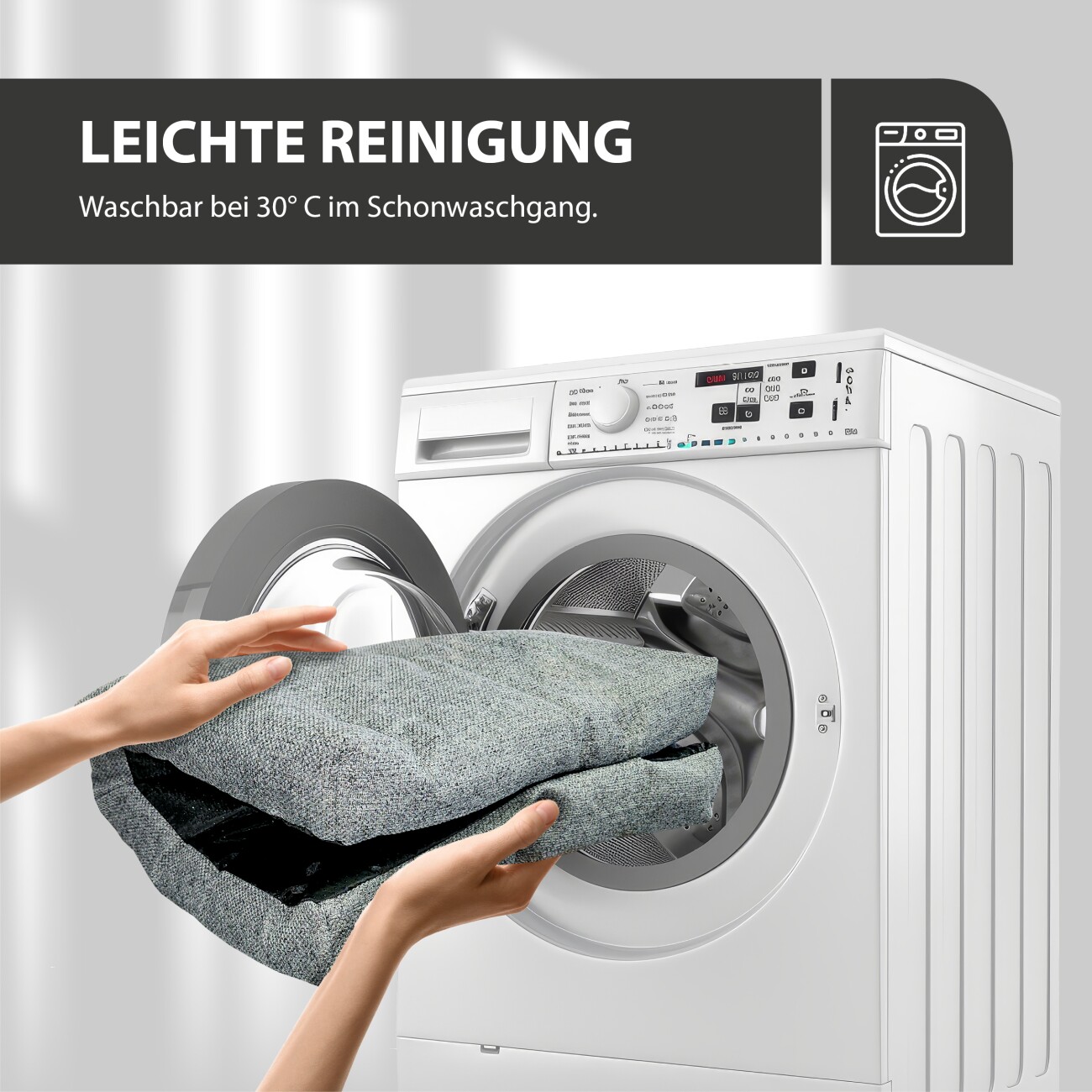 Rohrschneider ® Hundebett mit Anti-Rutsch-Boden, strapazierfähiges Kissen für Hunde und Katzen, B47 x T30 x H7 cm, inkl. Gratis-Wassernapf