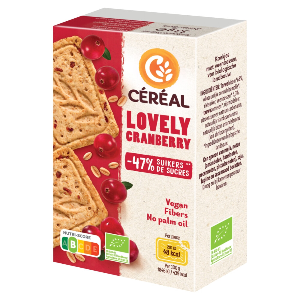 12x Céréal Healthier Bio Koekjes Cranberry33 gr
