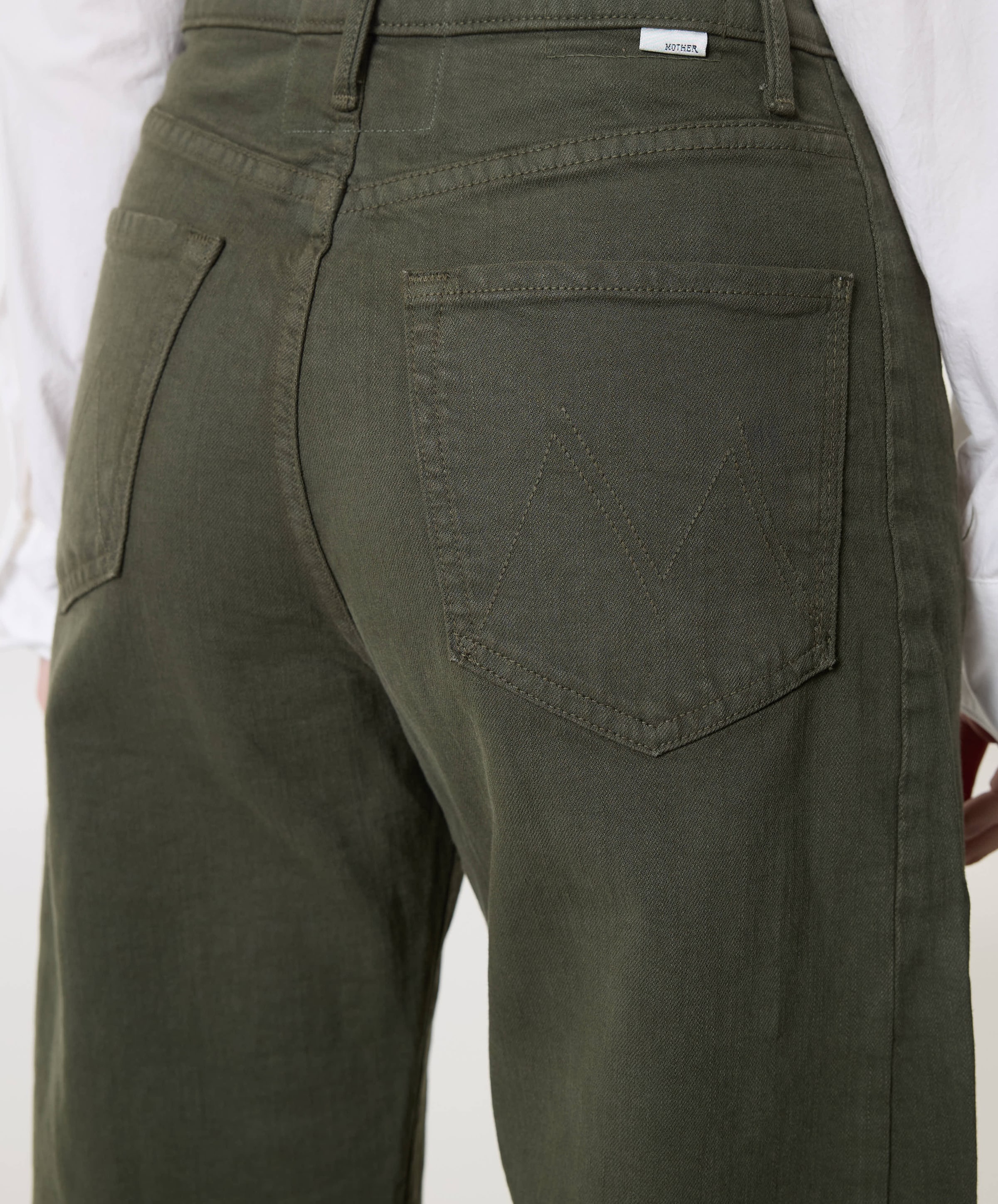 MOTHER The Half Pipe Flood dames jeans groen