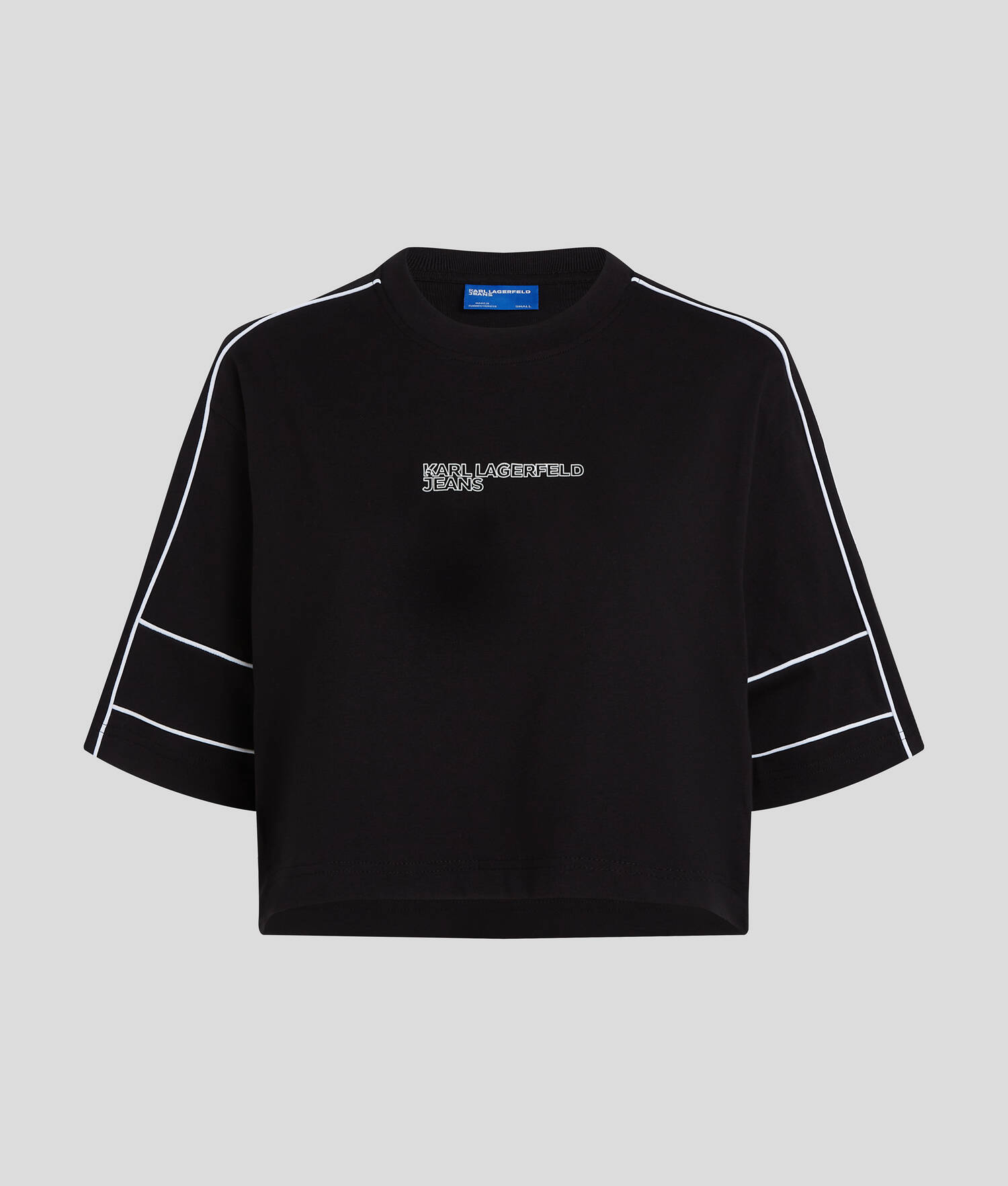 T-SHIRT AVEC DÉTAIL PASSEPOIL - Noir