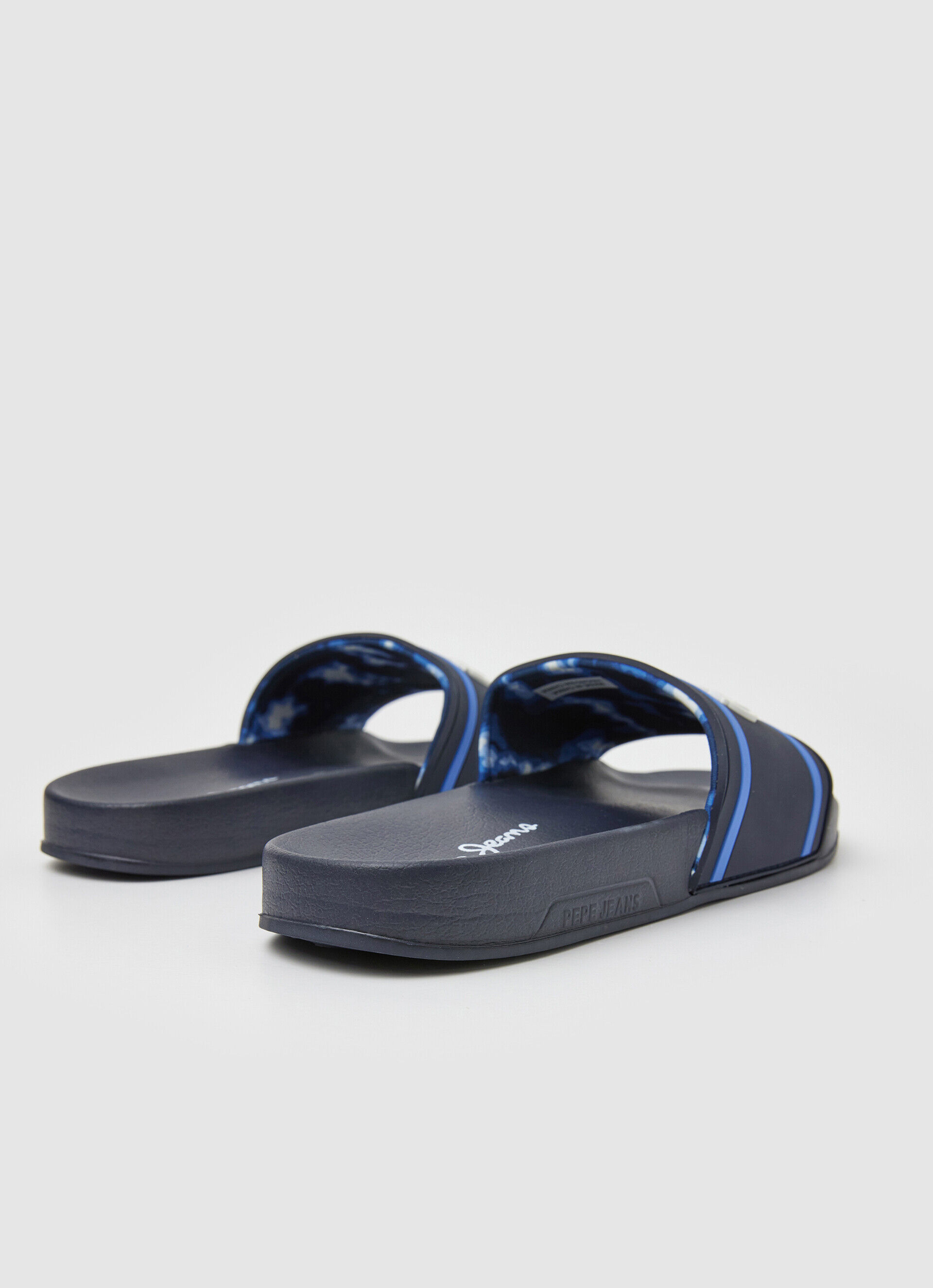 Chinelo de praia com logo SLIDER - azul marinho