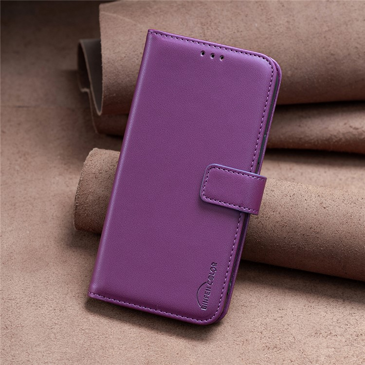 Samsung Galaxy A26 / A17 Leder Tasche Flip Cover mit Kartenfächer - Violett