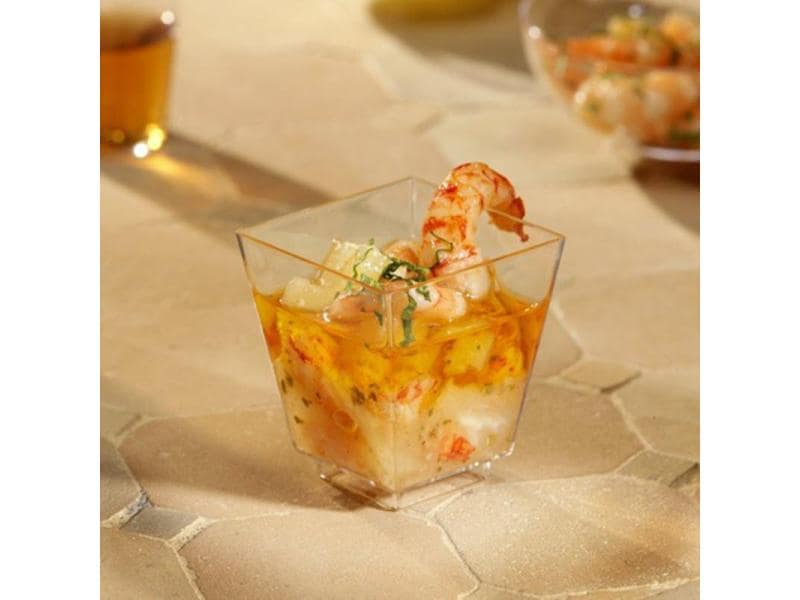 Papstar Fingerfood-Schale 50 ml, 50 Stück, Transparent Eckige Kunststoffschale für Fingerfood