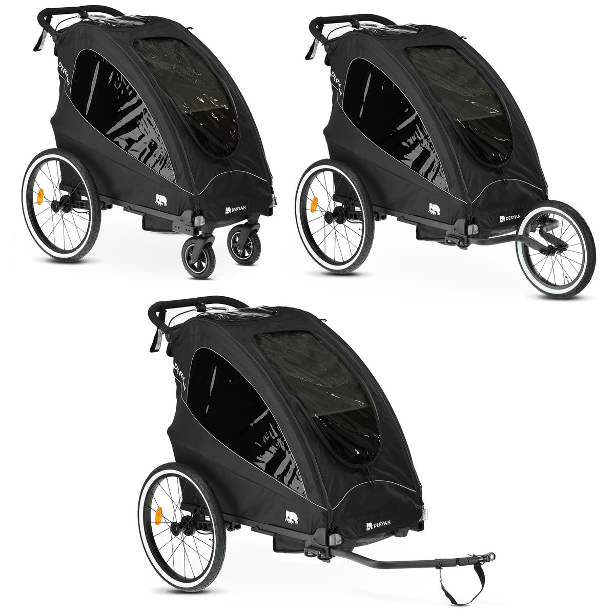 DERYANDERYAN   3in1 Fahrradanhänger für 1 Kind