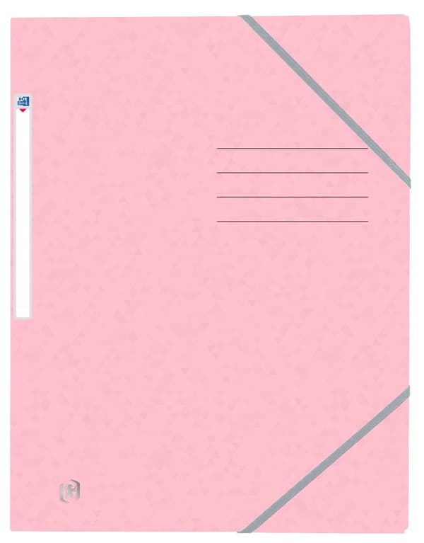 Strikkmappe 3 klaffer A4 Pastellrosa Oxford
