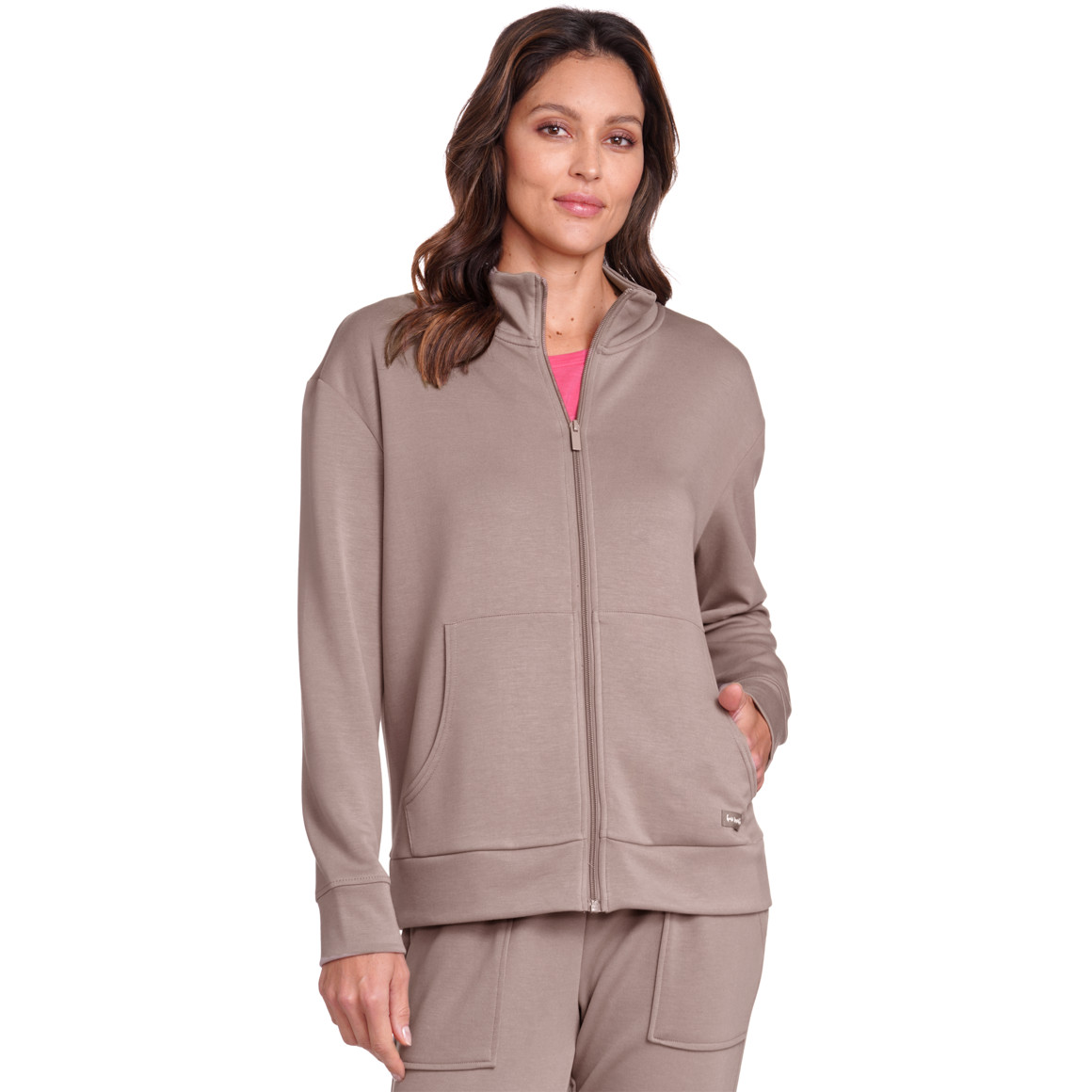 Gina Benotti Damen Sweatjacke aus Modal-Mix hellbraun