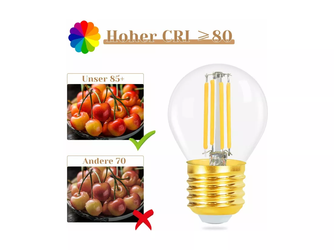 NETTLIFE Lot de 6 ampoules LED E27 à filament vintage blanc chaud 2700K 4W modèle G45 en verre de haute qualité idéales pour hôtel café maison bar
