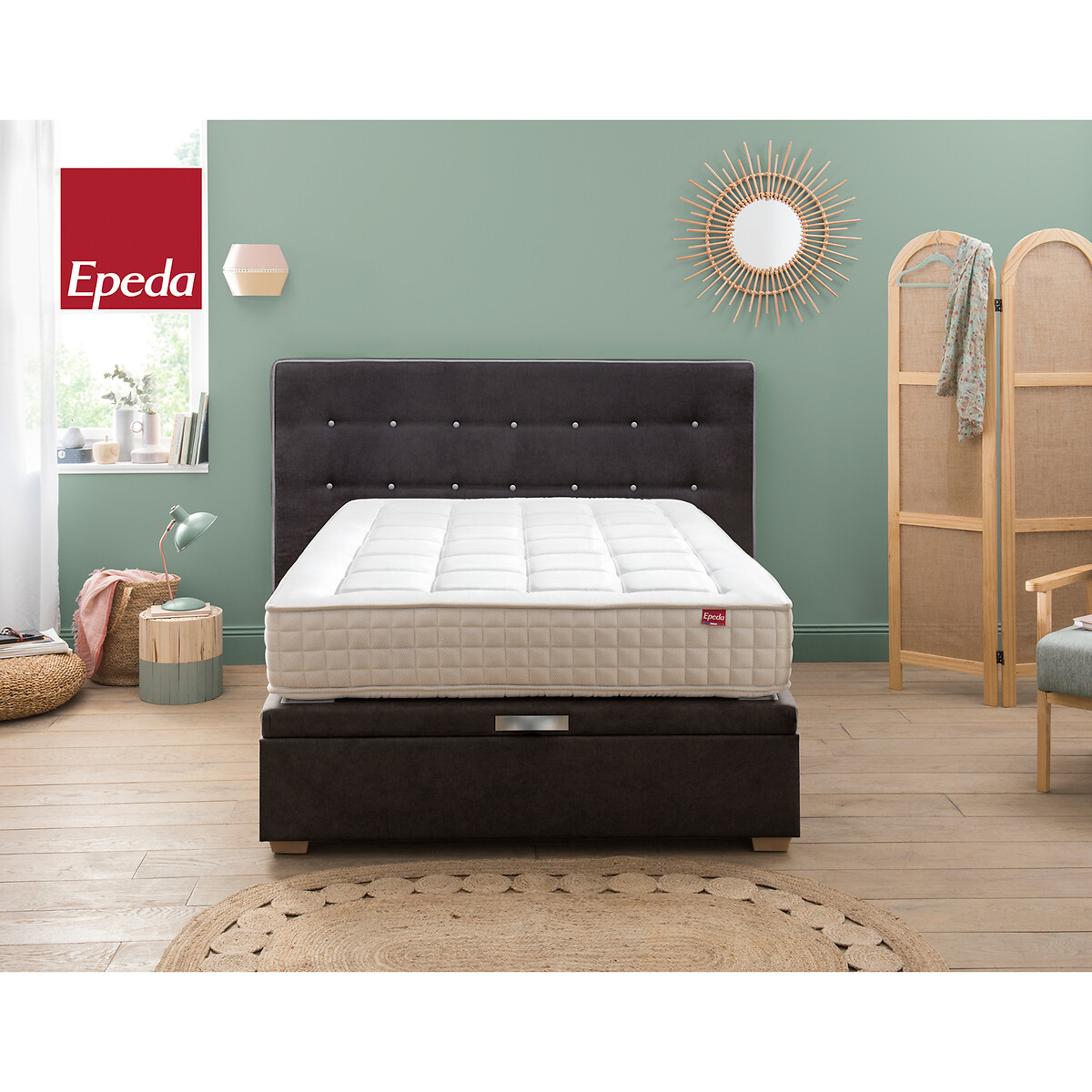 EPEDA<br>Conjunto 2 em 1, cama baú e cabeceira Hercule