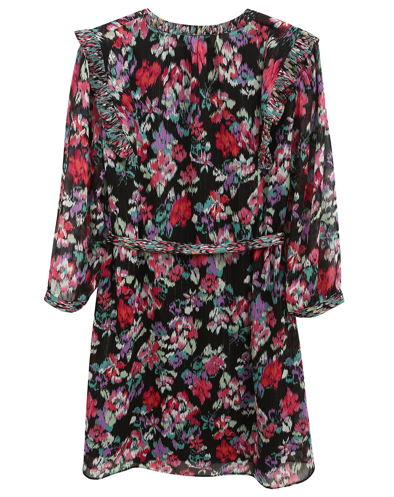 See u Soon Robe en voile Los Angeles imprimée noir/multicolore